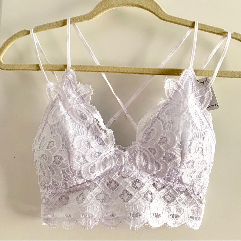Anemone crochet / lace bralette white